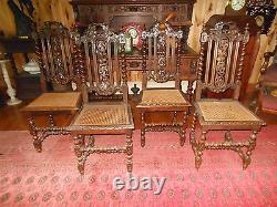 Four French Hunt Chairs Late 1800's