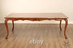 Fremarc Designs French Provincial Style Carved Walnut Expandable Dining Table