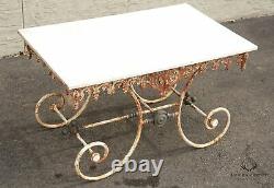 French Antique Iron Marble Top Pastry Table