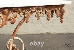 French Antique Iron Marble Top Pastry Table