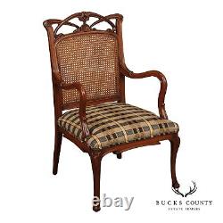 French Art Nouveau Style Cane Back Armchair