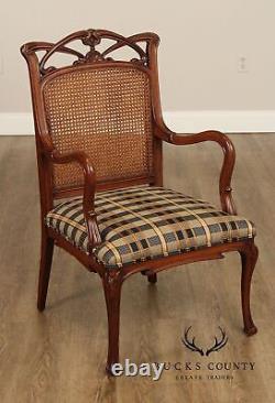 French Art Nouveau Style Cane Back Armchair