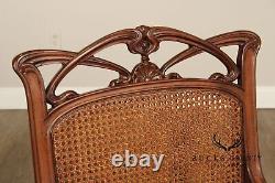 French Art Nouveau Style Cane Back Armchair