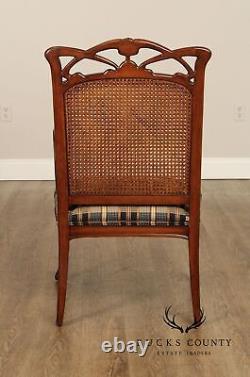 French Art Nouveau Style Cane Back Armchair