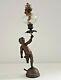 French Bronzed Spelter Late 19th Early 20th Century Cupid Style Oil Lantern 2503