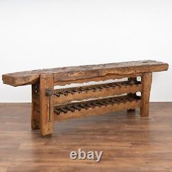 French Carpenters Rustic Work Table Console Wine Rack, circa 1880