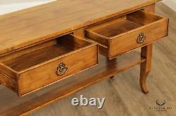 French Country Style 60 Inch Two Drawer Console Table