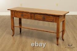 French Country Style 60 Inch Two Drawer Console Table