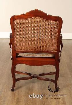 French Country Style Pair of Caned Armchairs