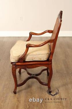 French Country Style Pair of Caned Armchairs