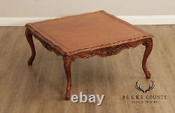 French Country Style Square Carved Coffee Table