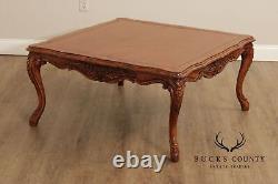 French Country Style Square Carved Coffee Table