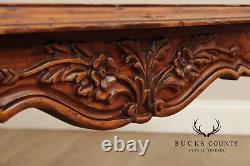 French Country Style Square Carved Coffee Table