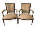 French Directoire Empire Style Pair of Mahogany Carved Swan Armchairs