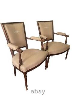 French Directoire Empire Style Pair of Mahogany Carved Swan Armchairs