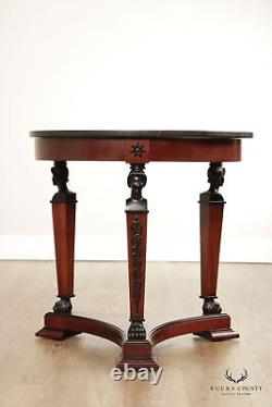 French Empire Style Round Granite Top Table