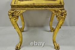 French Empire Wing Cherub Gold Gilt Vitrine Curio Display Cabinet Onyx Pedestal