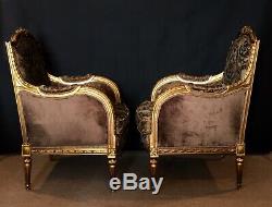 French Empire club Chairs/fauteuils Pair late 1800's