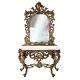 French Gilt Wood Console Table and Wall mirror Late 19th Century