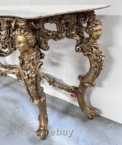 French Gilt Wood Console Table and Wall mirror Late 19th Century
