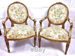 French Gold Gilt Chairs- Early To Late 1800's