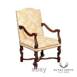 French Louis XIV Style Quality Carved Armchair