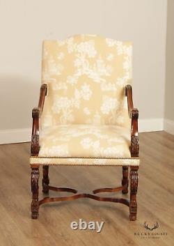 French Louis XIV Style Quality Carved Armchair