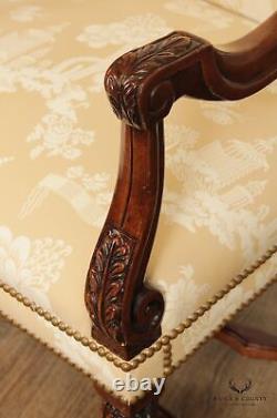 French Louis XIV Style Quality Carved Armchair