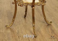 French Louis XIV Style Two Tier Onyx Top Side Table