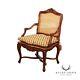 French Louis XV Style Carved Mahogany Frame Armchair Fauteuil