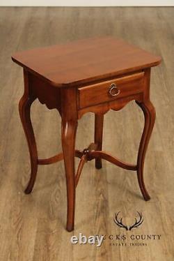 French Louis XV Style Cherry One Drawer Side Table Or Nightstand