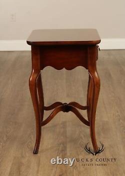 French Louis XV Style Cherry One Drawer Side Table Or Nightstand