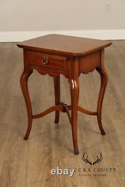 French Louis XV Style Cherry One Drawer Side Table Or Nightstand