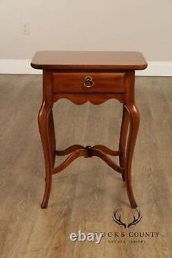 French Louis XV Style Cherry One Drawer Side Table Or Nightstand