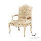 French Louis XV Style Crackle Painted Fauteuil Armchair