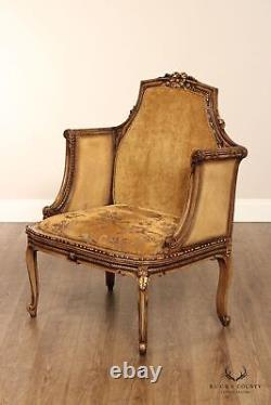 French Louis XV Style Gilt Painted Armchair