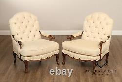 French Louis XV Style Pair of Fauteuil Armchairs