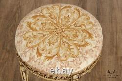 French Louis XVI Style Carved and Paint Decorated Stool