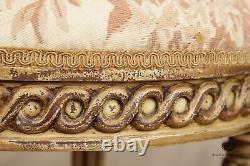 French Louis XVI Style Carved and Paint Decorated Stool