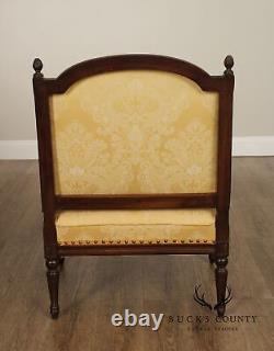 French Louis XVI Style Quality Pair of Walnut Slipper Chairs