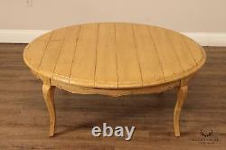 French Provincial Style Distress Painted Round Top Coffee Table
