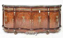 French Style Green Marble Top Sideboard / Enfilade