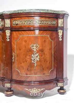 French Style Green Marble Top Sideboard / Enfilade