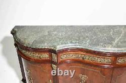 French Style Green Marble Top Sideboard / Enfilade