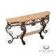 French Style Wrought Iron Marble Top Console