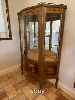 French Two Door Vernis Martin Vitrine China Curio Late 19th Early 20th Century