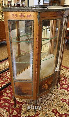 French Two Door Vernis Martin Vitrine China Curio Late 19th Early 20th Century