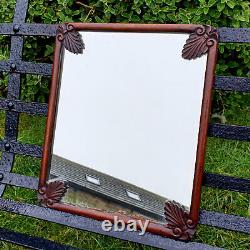 George III Small Oblong Mahogany Wall Mirror with Palmette Corners Late C18th