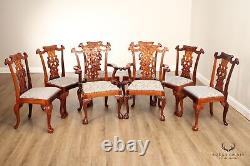 Georgian Style Set of Eight Carved Mahogany Dining Chairs