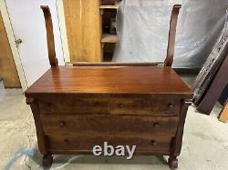 Gorgeous Late 1800s Mahogany Sleigh Bed. Hand Made. Full Size. Matching Dresser